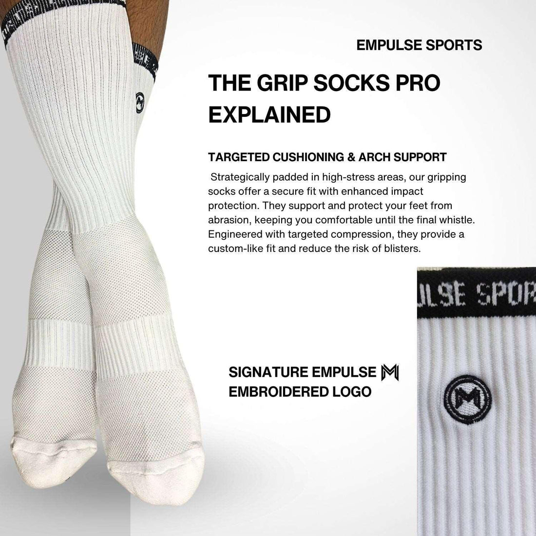 Grip Socks Pro White Peak - Empulse Sports