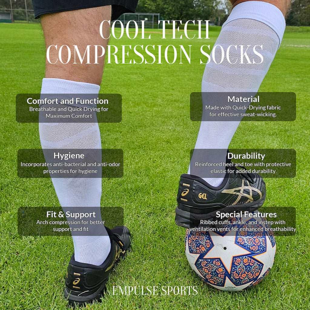 Compression Socks White 7-12 US - Empulse