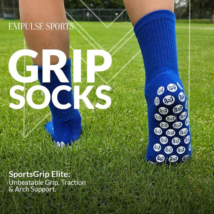 Kids Grip Socks Elite US 3-6Y Blue - Empulse Sports