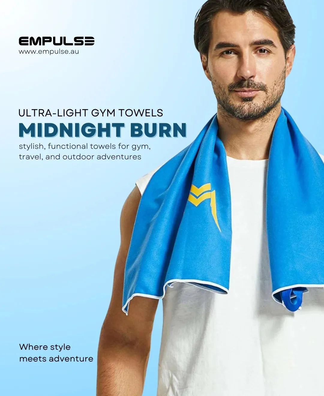 Gym Towel - Midnight Burn Blue - Empulse