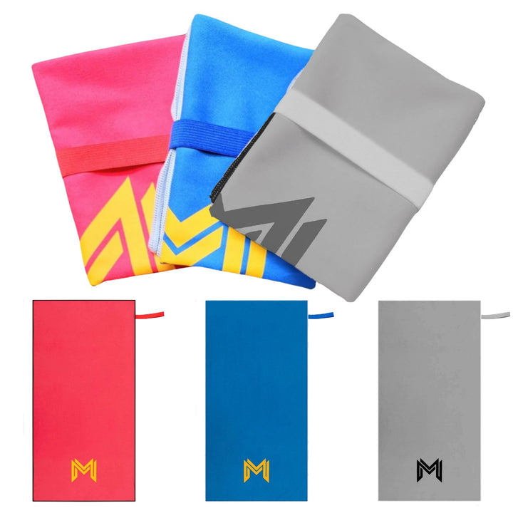 Gym Towels - 3pk (Grey, Blue & Red)