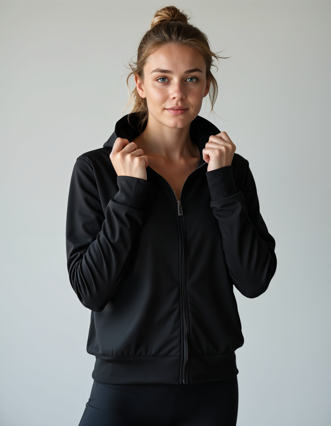 Vera Cropped Zip-Through Hoodie