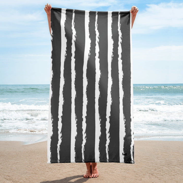 Beach Towel - Cabana Charcoal/White - Empulse