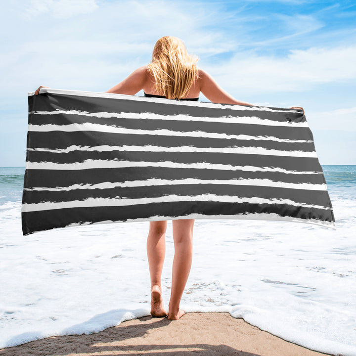 Beach Towel - Cabana Charcoal/White - Empulse