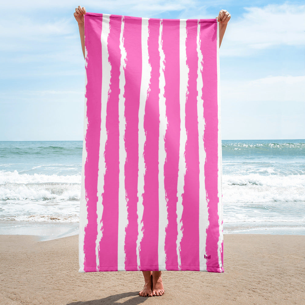 Beach Towel - Cabana Pink/White - Empulse