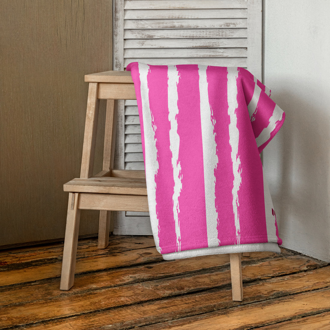 Beach Towel - Cabana Pink/White - Empulse