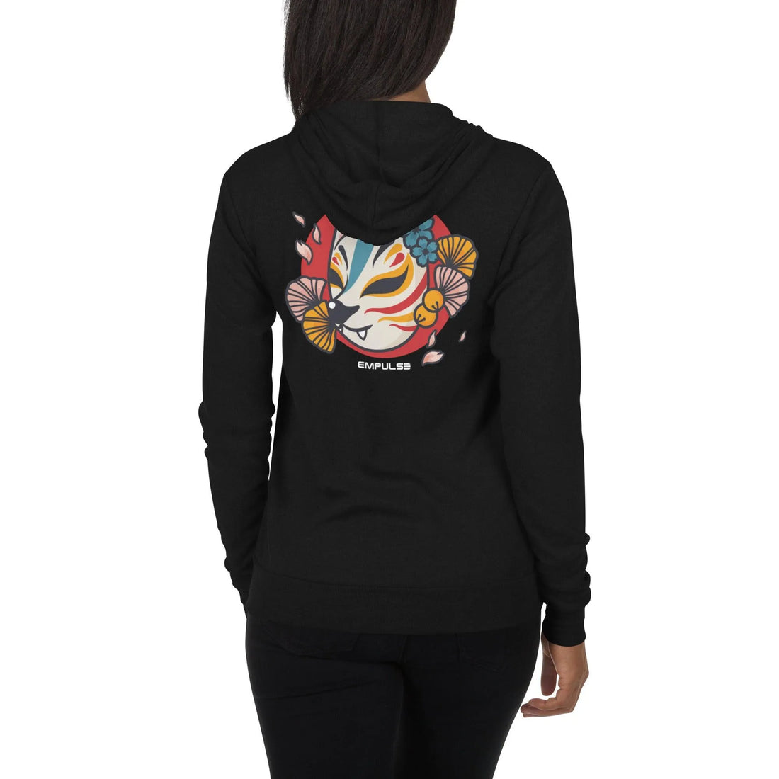 Kitsune Mask Lightweight Zip Hoodie - Empulse